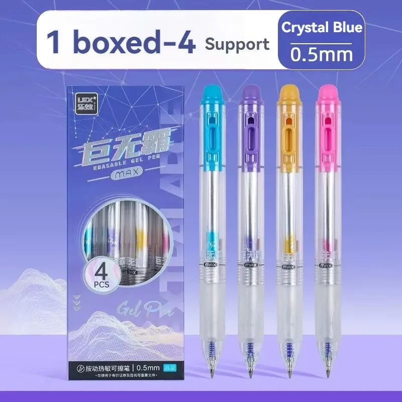 Retractable Eraser Pen Click - عبوة من 4 أقلام جل قابلة