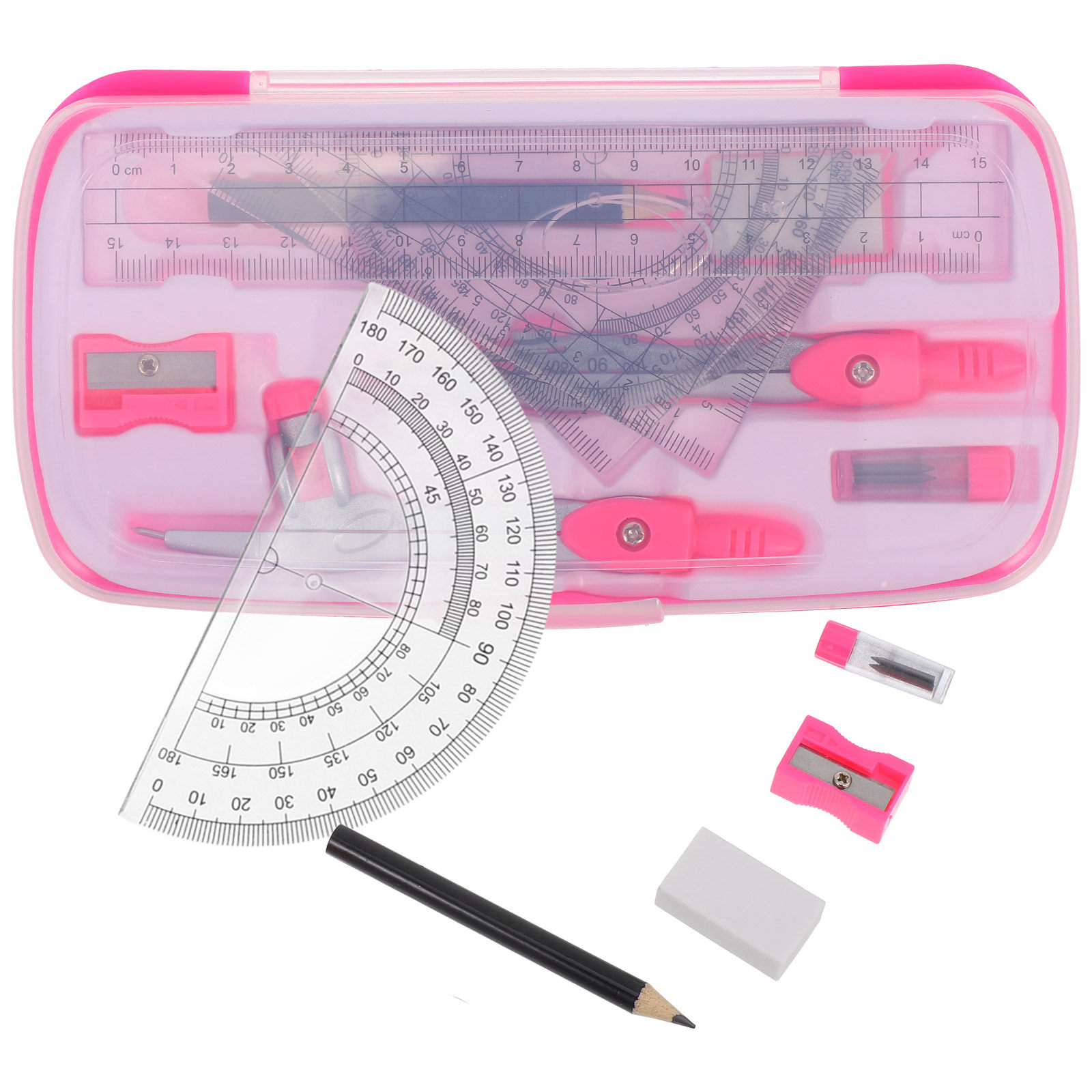 Math Geometry Set With Compass - 1. مجموعة أدوات رسم متعددة الاستخدامات