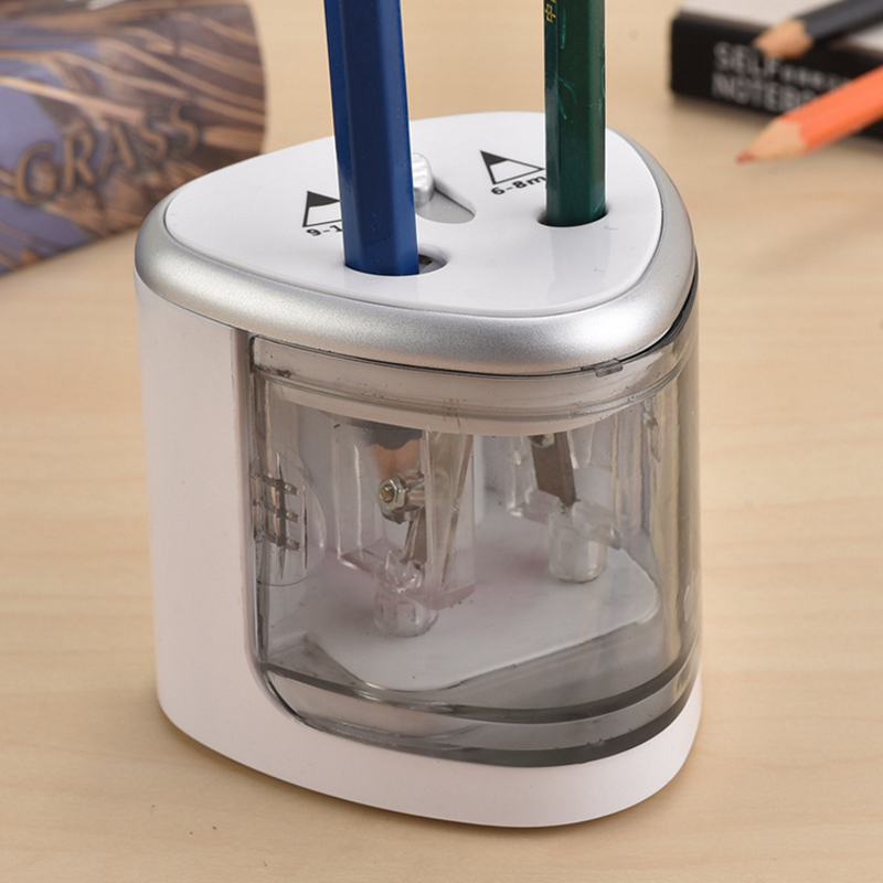 Electric Pencil Sharpener Usb - مبراة أقلام رصاص أوتوماتيكية بفتحتين، مفتاح
