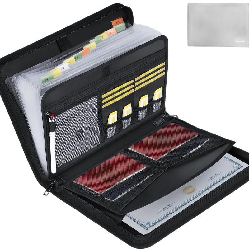 13 حافظة ملفات قابلة للتوسيع ب - مراجعة Expandable Accordion File Folder 13 Pockets وسعره