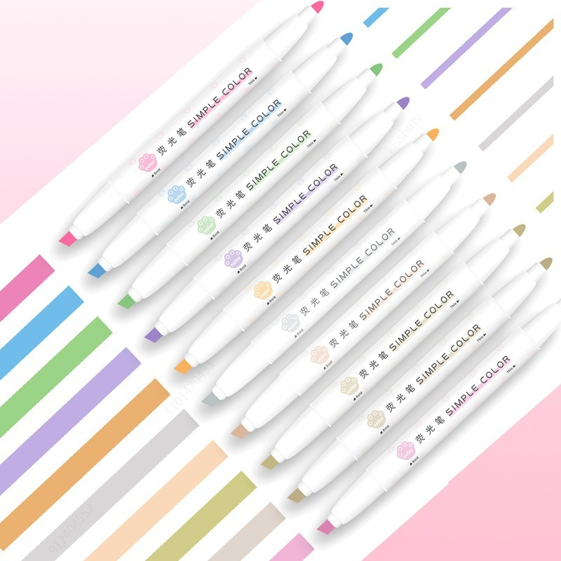 أدوات تمييز ألوان الباستيل ، ق - مراجعة Pastel Highlighter Set Double Ended وسعره